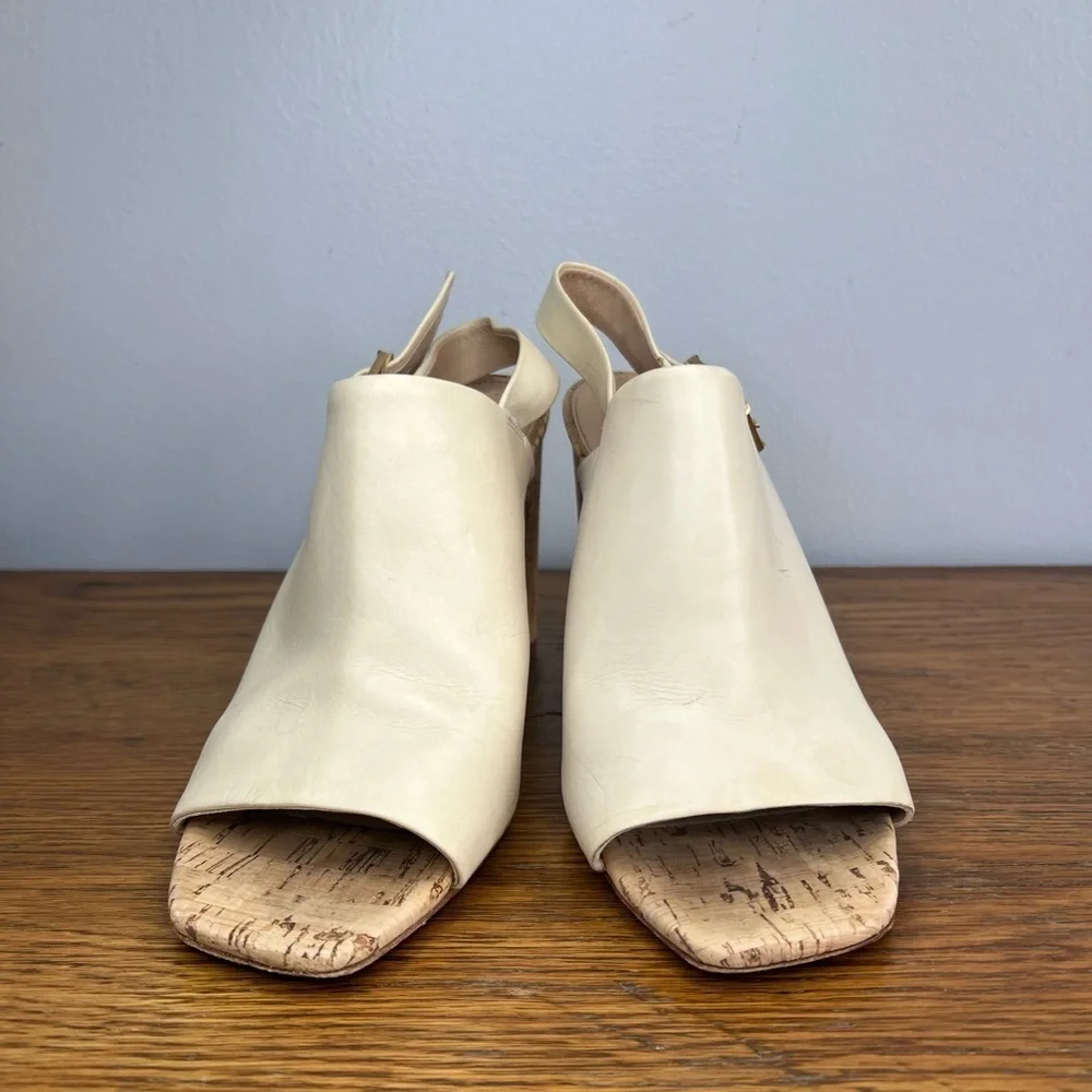 Veronica Beard Size 6 • Bodhi Leather Cork Slingback High Heels.